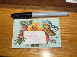 N. E. Benoit Trade Card-Jeweler- Rockford, IL.   U345 - Picture 1 of 2