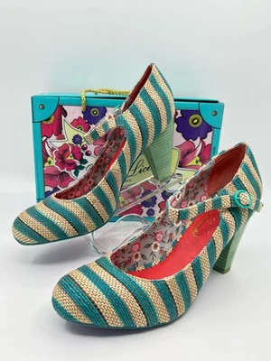 Zapatos Maryjane POETIC LICENCE NUEVOS EN CAJA rayas derechas talla EU42/10 beige verde azulado Foto 1 de 4