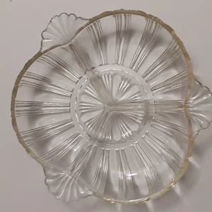 Vintage Hazel Atlas 572 Clear 3-Part Relish Dish  7" - Picture 1 of 11