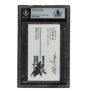 Arthur Savage Autographed Signed San Jose Sharks Business Card Beckett - Picture 1 of 2