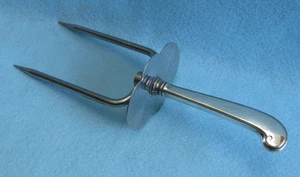 Webster Co Sterling & Stainless Large Pistol Grip Roast Meat Carving Prongs Fork - Picture 1 of 9