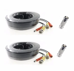 PACK DE 2 CABLES DE EXTENSIÓN BNC PREMIUM 100 pies de espesor para sistemas de circuito cerrado de televisión negros - Imagen 1 de 1