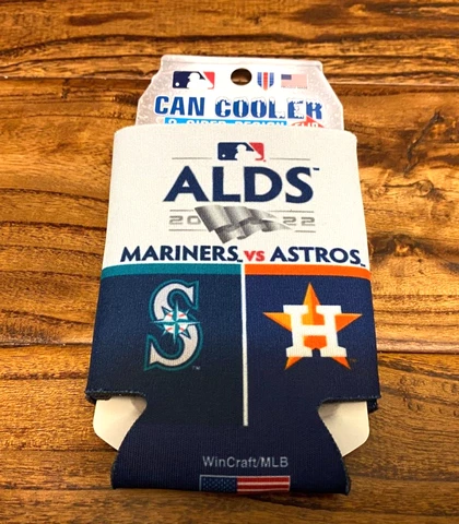2022 ALDS Can Cooler 2-Sided Koozie NEW Wincraft Astros v Mariners MLB Authentic Cover