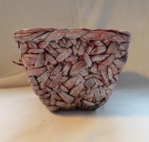 Handmade Woven Orange Basket Planter - Picture 1 of 3