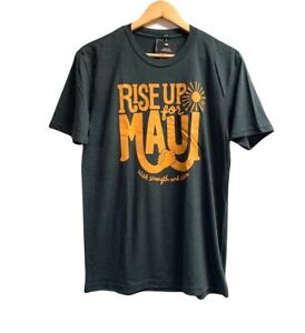 Support Maui Wildfire Hawaii T-Shirt Black Short Sleeve Cotton Tee | Men’s L