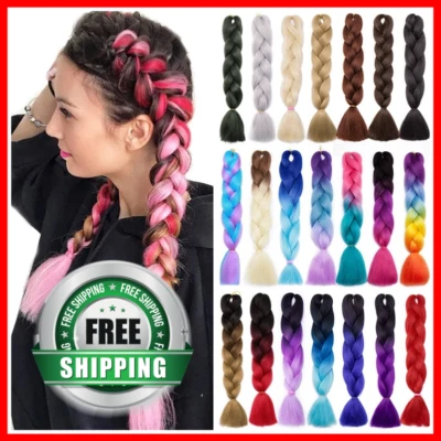 Extensiones de cabello trenzas jumbo de 24 pulgadas trenzas afro torcidas Kanekalon 100G Foto 1 de 2