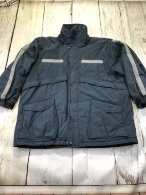 Red Kap Heavyweight Parka Enhanced Visibility Reflective Lined Navy Work Jacket - Image 1 of 4