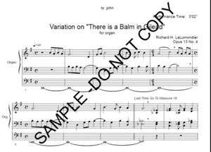 NEW  Variation on “Balm in Gilead” for organ MLB-110131.1 - Picture 1 of 2