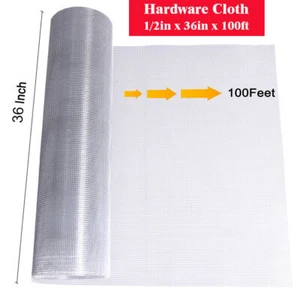 Alambre soldado galvanizado de tela de hardware malla de 1/2 pulgada cerca de alambre de pollo 36" x 100' - Imagen 1 de 15