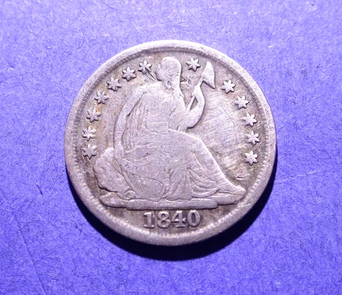 1840-O No Drapery Seated Liberty Half Dime  VG Cover