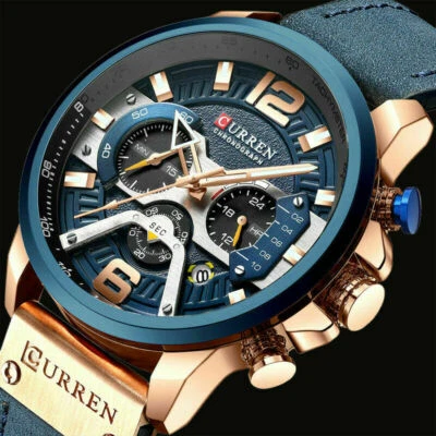 Hot Sale Curren Men's Luxury Sports Date Chronograph Analogue Quartz Wrist Watch - image 1 of 4