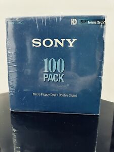 Sony IBM Formatted MFD 2HDMicro Floppy Disk Double Side 100 Pk 3.5 Diskettes NEW