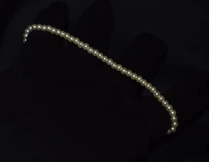 Bracciale stringa argento sterling 925 5" perle d'acqua dolce pietre preziose perline tonde - Foto 1 di 12