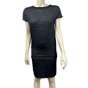 Womens Athleta Small Odyssey Tee Dress Gray Black Mini 964465 - Picture 1 of 6