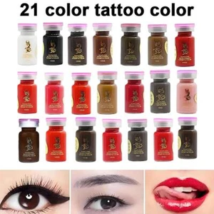 Juego de tinta para tatuaje de 21 colores maquillaje permanente tinta para cejas pigmento microblading M5I2 - Imagen 1 de 33