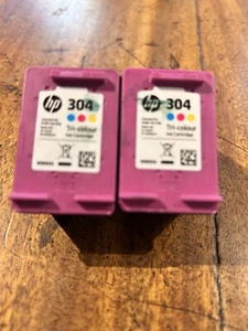 2 x PUSTE oryginalne wkłady atramentowe HP 304 trójkolorowe - Zdjęcie 1 z 2