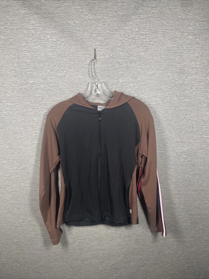 NUEVA Chaqueta Médica Urbane Para Mujer Negra Y Marrón Cremallera Completa Sudadera Talla Pequeña Foto 1 de 4