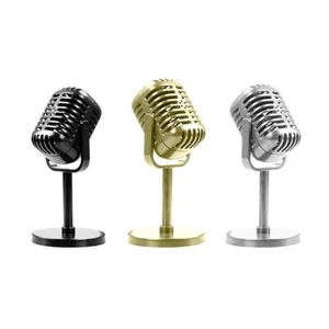 Classical Retro Styles Microphone Prop Fake Vintage Microphone Prop Model Stand - Picture 1 of 10