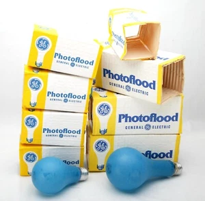 8 (5+3) Vintage General Electric Studio Photoflood Blue LIGHT BULB/LAMP. Unused. - Picture 1 of 1