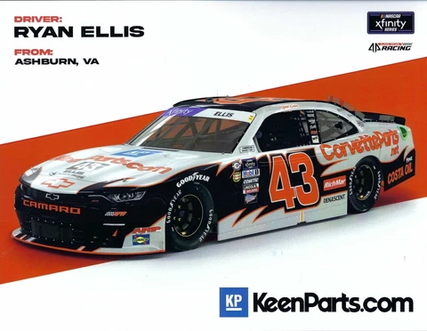 2023 RYAN ELLIS "KEEN PARTS" #43 NASCAR DARLINGTON HARVICK THROWBACK POSTCARD Cover