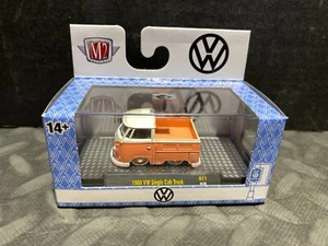 1/64 M2 1960 VOLKSWAGEN SINGLE CAB STUBBY PICKUP TRUCK PEACH & WHITE - Picture 1 of 2
