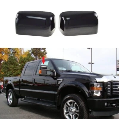 Cubierta de espejo retrovisor de remolque medio superior negro brillante para Ford F250 F350 Super Duty 2008-2016 Foto 1 de 4