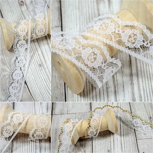 25mm VINTAGE scalloped narrow edge lace trim Ribbon WEDDING TRIM Shabby Bridal - Picture 1 of 11