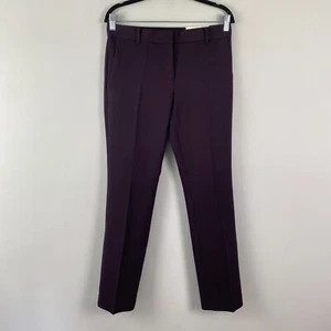 Pantalones rectos Ann Taylor talla 2 púrpura elástico tiro medio - Imagen 1 de 12