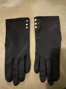 Vintage 50s Van Raalte Gloves Brown  With Pearl Button6 1/2 Reindoe Casual Opera - Picture 1 of 4