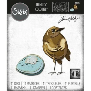 Juego de troqueles Sizzix Thinlits 11 piezas - pájaro y huevo, colorear 665857 Tim Holtz febrero 2022 - Imagen 1 de 1