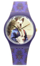 New Swiss  Swatch Originals Sir Dog Blue Silicone Men Watch 42mm SUON120 $85