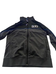 Vintage FILA Sport Italia Mens Sz Medium Black Gray Track Soccer Football Jacket - Picture 1 of 5