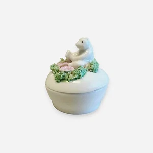 Vintage Bär Schmuck Ring Schatulle Porzellan Bone China - Taiwan Meico - Bild 1 von 8