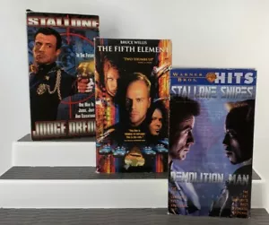 Futuristic Cop Movie Night VHS Lot- Stallone, Snipes, Bruce Willis - TESTED - Picture 1 of 5