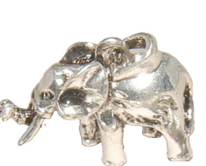 Elefant #2 Anhänger Charm Tibetisches Silber J1222-7 - Bild 1 von 5
