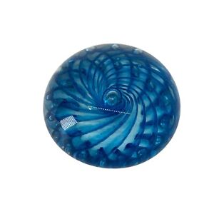 Art Glass Paperweight Blue Spiral Signed Beth Miller 1994