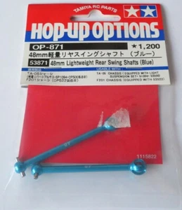 Tamiya 48mm Lightweight Rear Swing Shafts (Blue) NEW 53871 TA05MS TA05R F201 - Picture 1 of 1