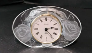 CRISTAL D' ARQUES Frankreich Bleikristall Schreibtischuhr Rosen Stager Made in Germany - Bild 1 von 5