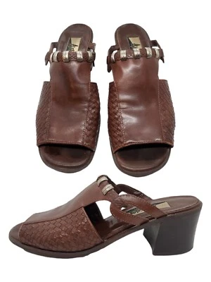 Vintage 90s Leather shoes Bohemian Boho Hippie Sandals Open Toe Phoebe Buffay - Image 1 of 4