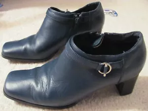 WOMENS SIZE 8 A J VALENCI COMFORT BLUE ANKLE SHOE BOOTS - Picture 1 of 6