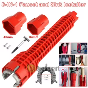 Wasserhahn und Spüle Installateur 8 IN 1 Multitool Rohrzange für Klempner Hausbesitzer - Bild 1 von 12