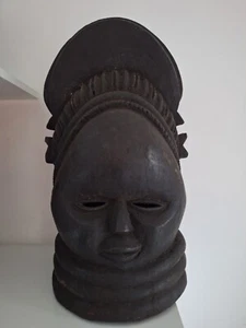 masque africain bois Rare Casque MENDE - Picture 1 of 22