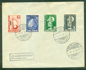 ICELAND 1940, Feria Mundial Embalaje original conjunto (232-5) FDC, en muy buen estado Facit $600.00 - Imagen 1 de 1