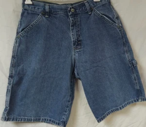 Wrangler Boys 14 Husky Blue Carpenter Jean Denim Jorts Work Utility Shorts 29x11 - Picture 1 of 10