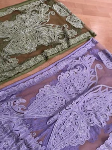 2 NEW THAILAND SCARFS SHAWL WRAP METALLIC SHIMMER - Picture 1 of 9