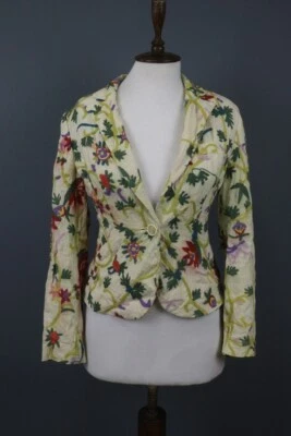 Chaqueta Blazer ETRO Milano Multicolor Floral Muesca Solapa Botón Frontal Talla 42 Foto 1 de 4