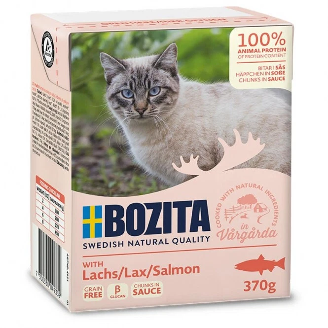 Bozita Cat Tetra Recard Häppchen in Soße Lachs 6 x 370g (EUR 8,96 / kg) - Bild 1 von 1