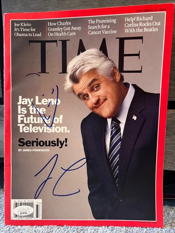 JAY LENO signed JSA COA FULL TIME MAGAZINE tonight show david letterman psa bas Cover