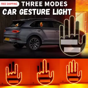 Car Hand Signs Light with Remote Middle Finger Gesture Lights LED Fits Road Rage - Picture 1 of 15