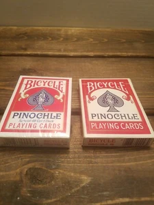 Vintage Bicycle Pinochle Playing Cards Set of 2 Decks *1 New Sealed  1 Preowned  - Picture 1 of 12